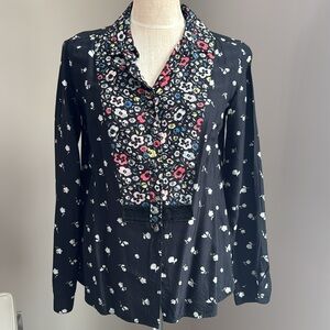 Coach silk blouse skull floral print